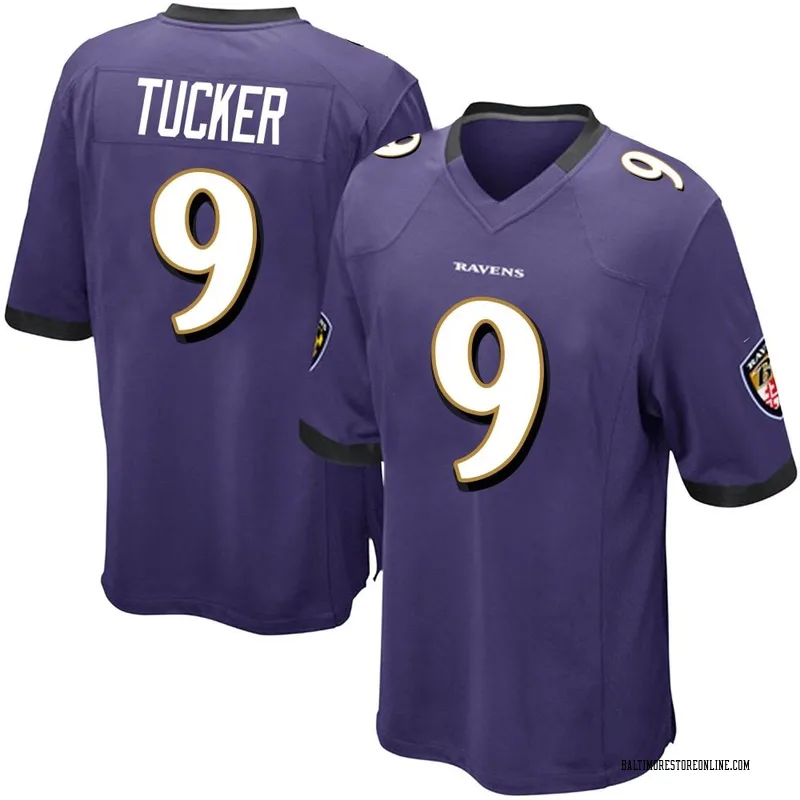Black Justin Tucker  Men White Rush Jersey Ravens Purple